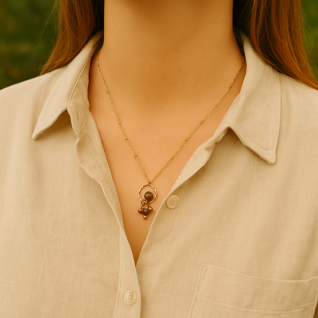 Collier chaîne simple - Naomi: Oeil de tigre