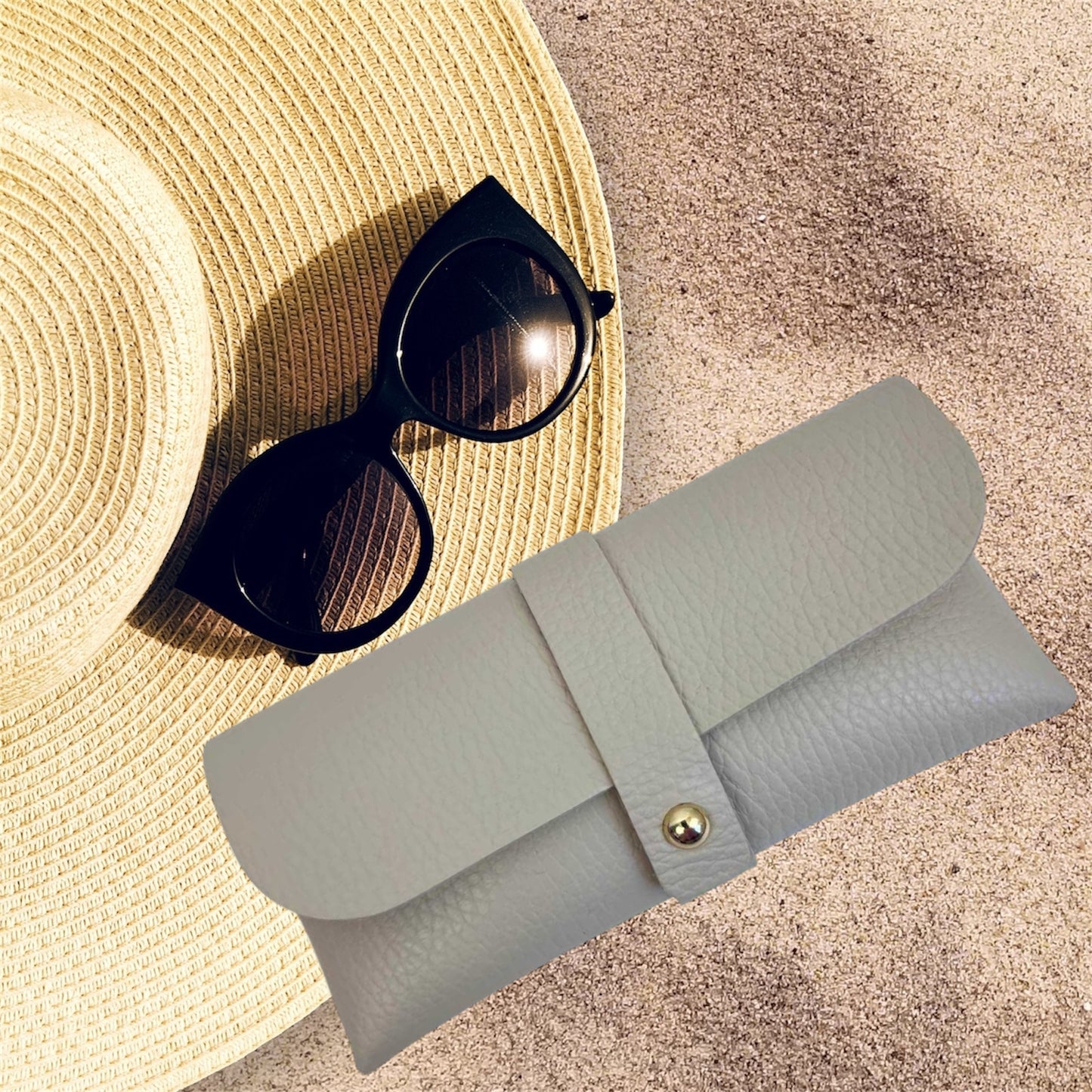 Étui à lunettes: beige