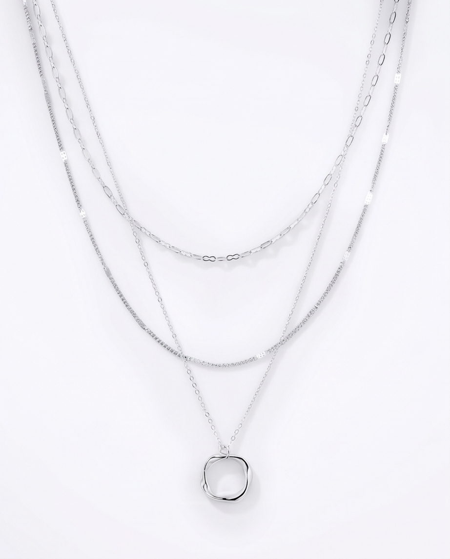 Triple Stainless Steel Necklace ✨🩶