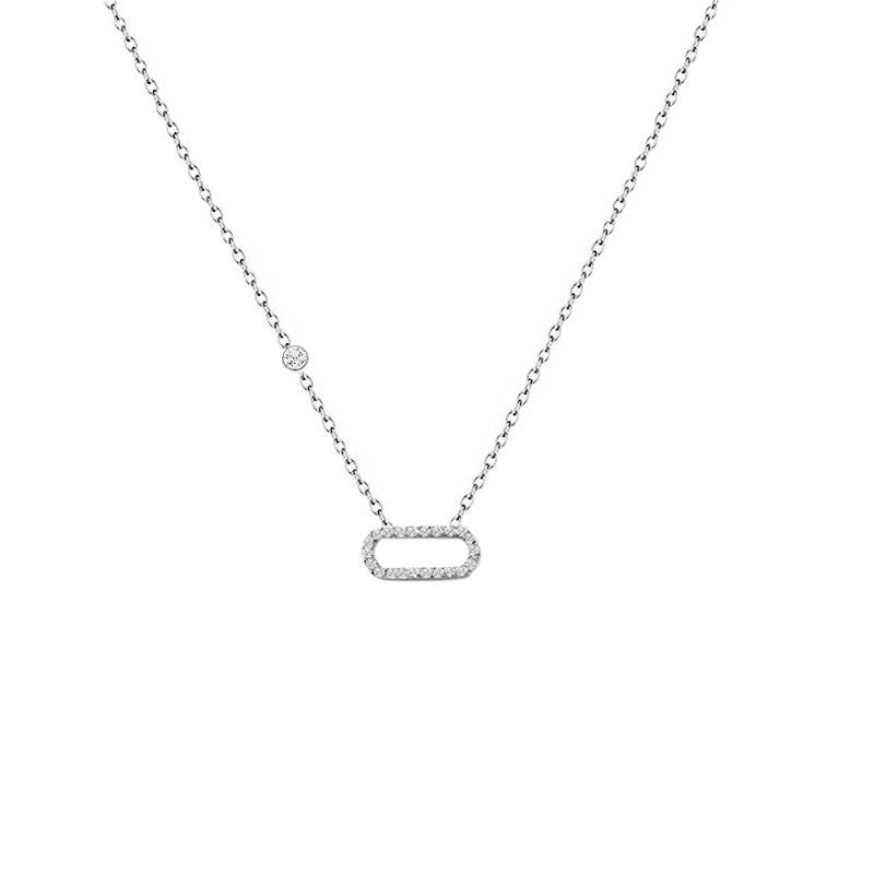 Collier Trombone avec strass: Argenté