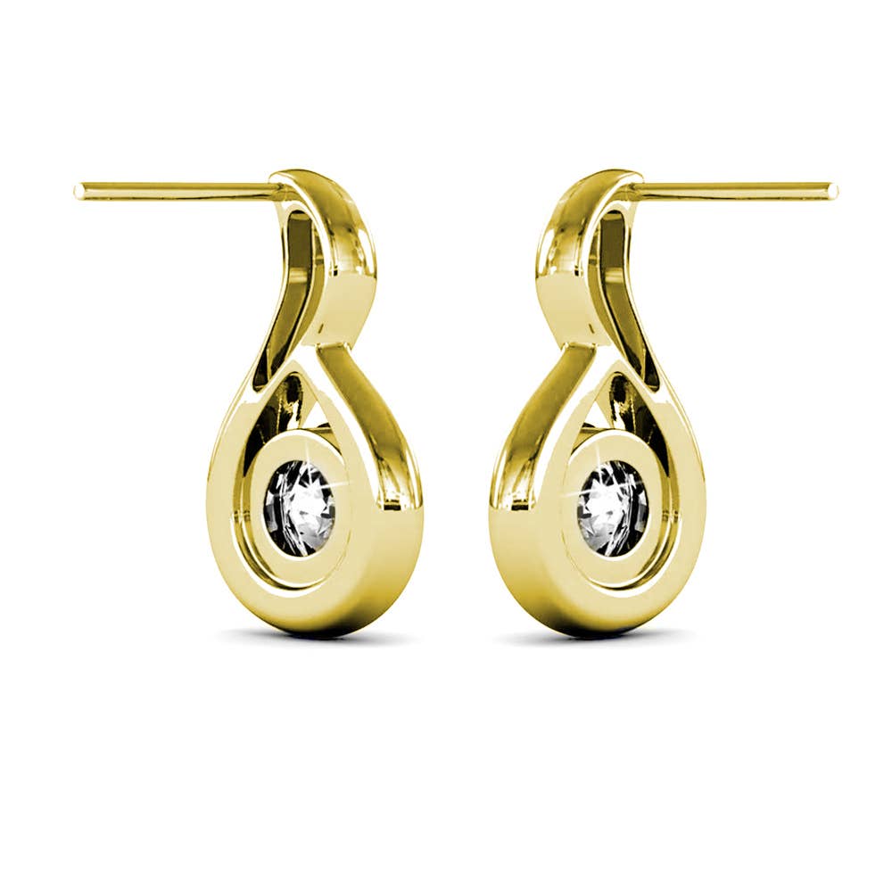 Boucles d'oreilles Wavvy - Doré et Cristal