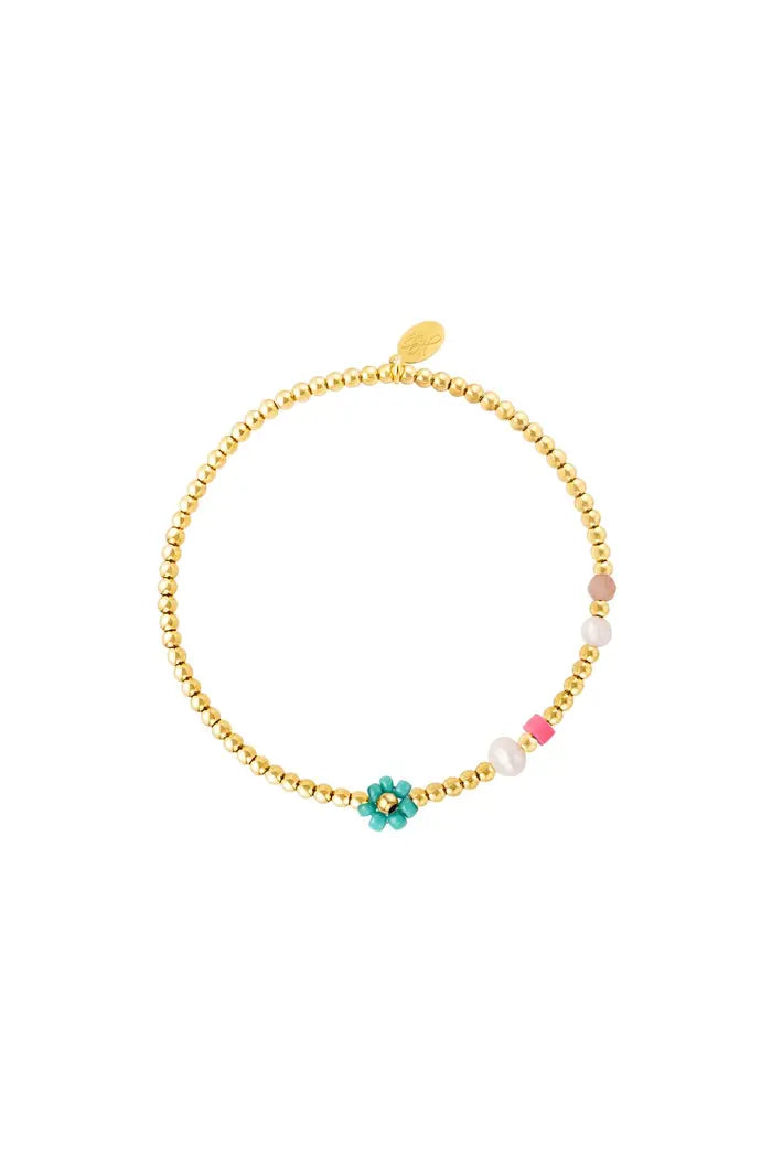 Bracelet fleur Vert