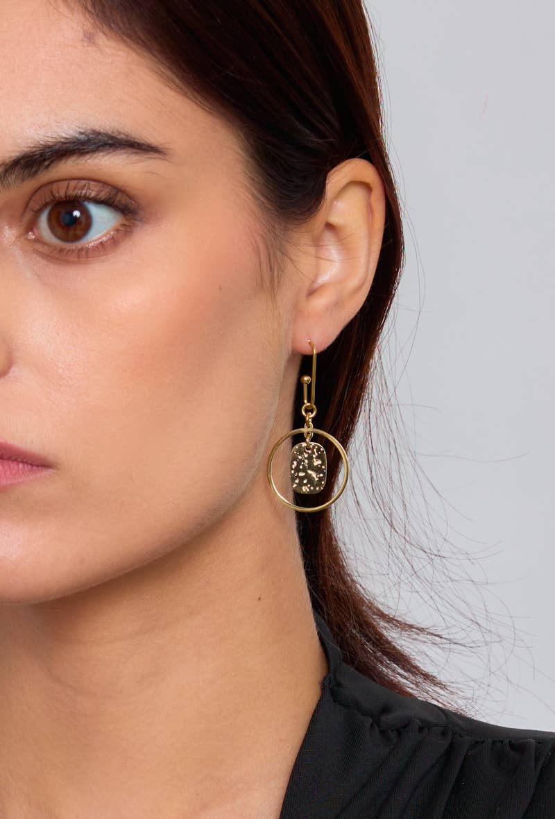 Boucles d'oreilles pendantes en acier inoxydable : Or