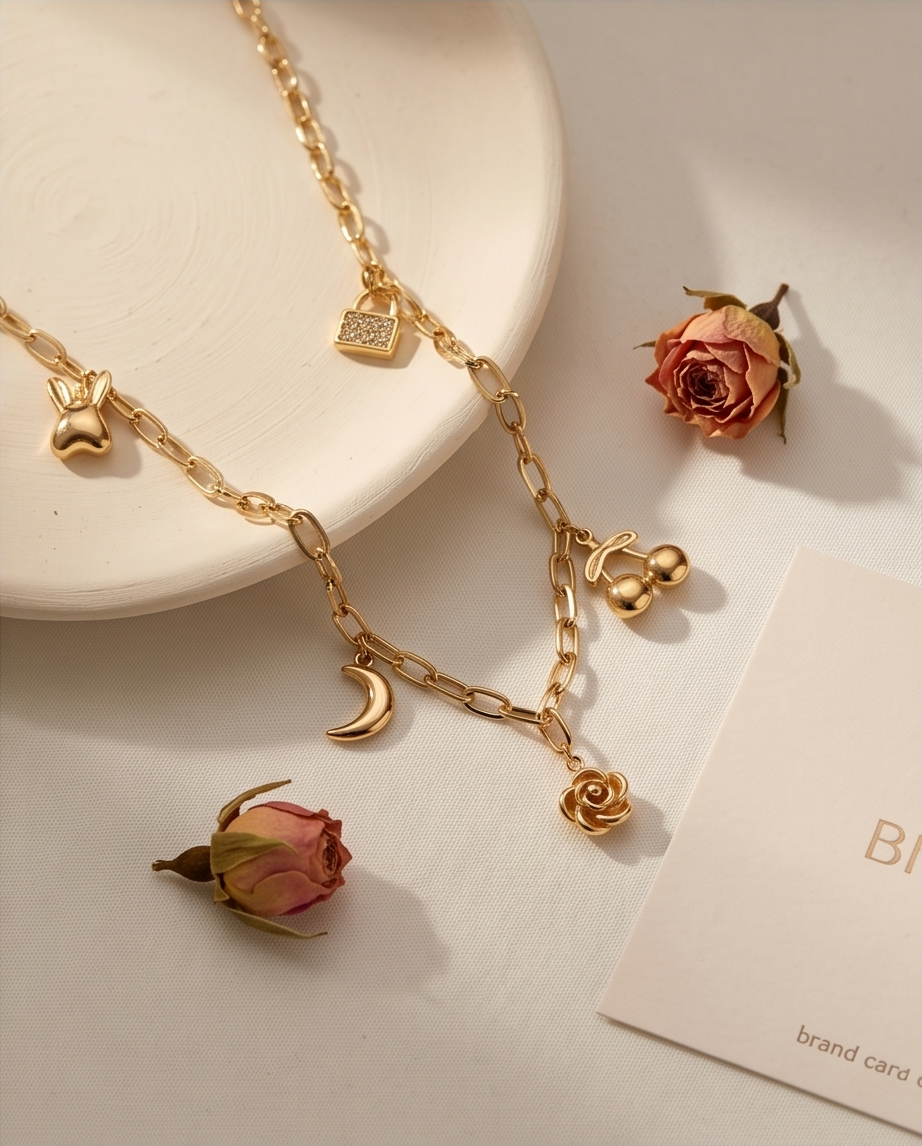 Collier Bri doré en acier inoxydable – Glow simple & stylé