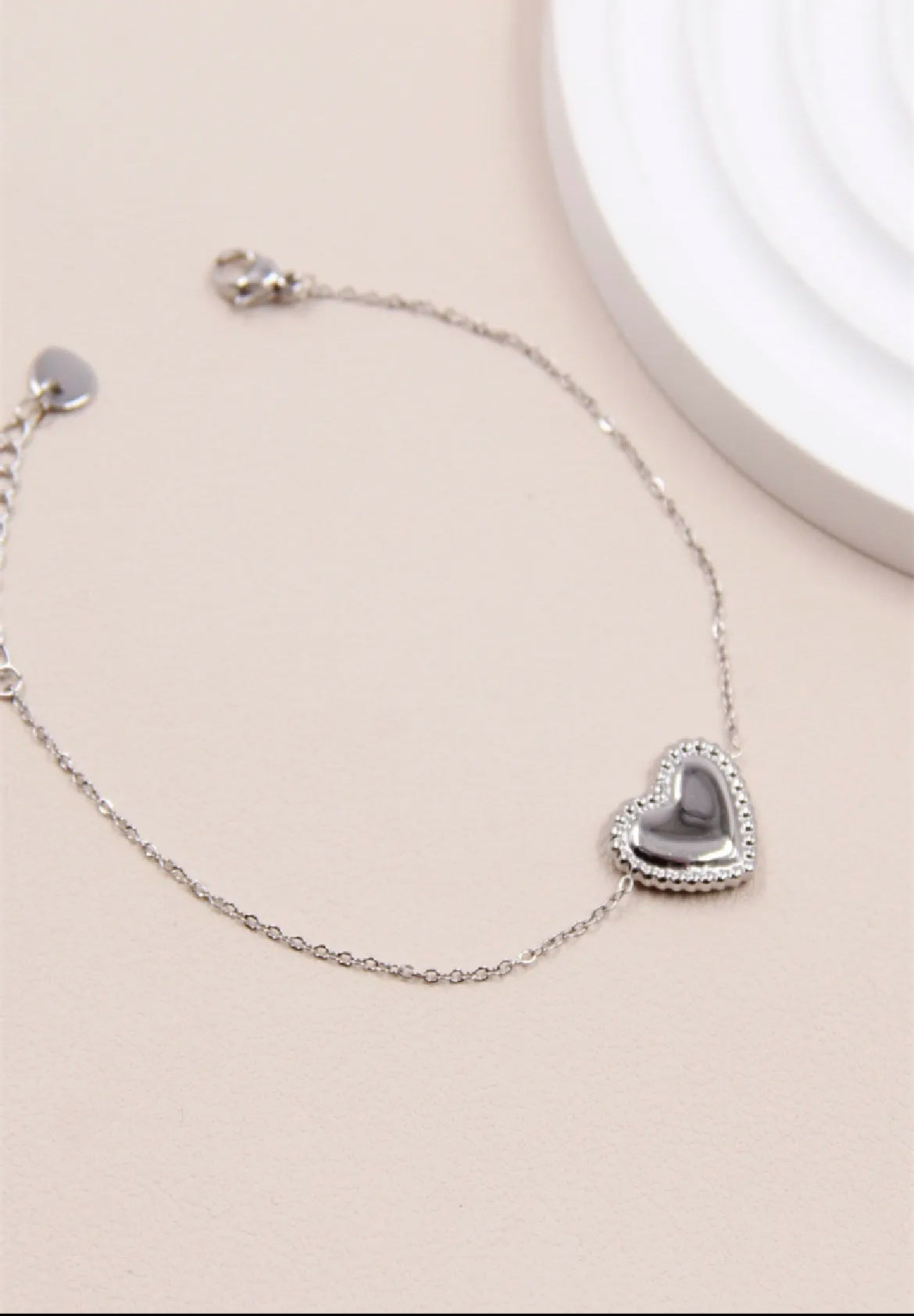 Hartarmband van fijne roestvrijstalen ketting