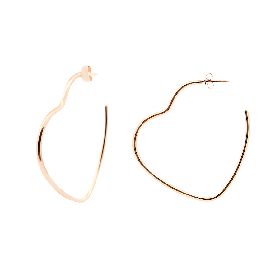 Créoles cœur : Or rose