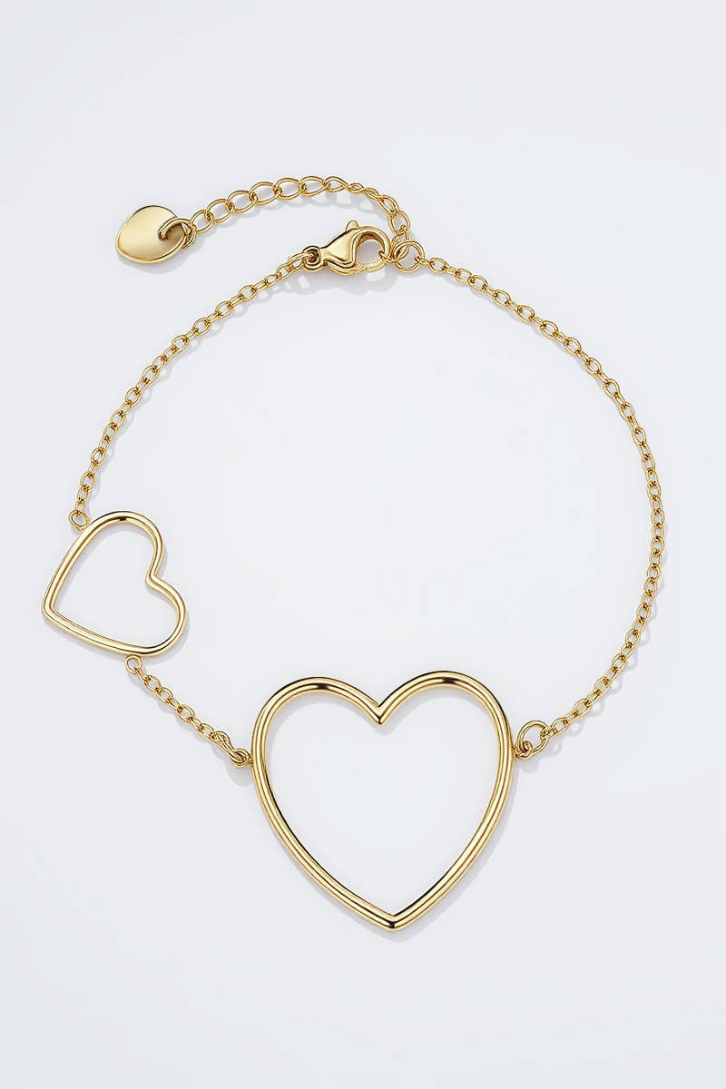 Bracelet double cœur: Or