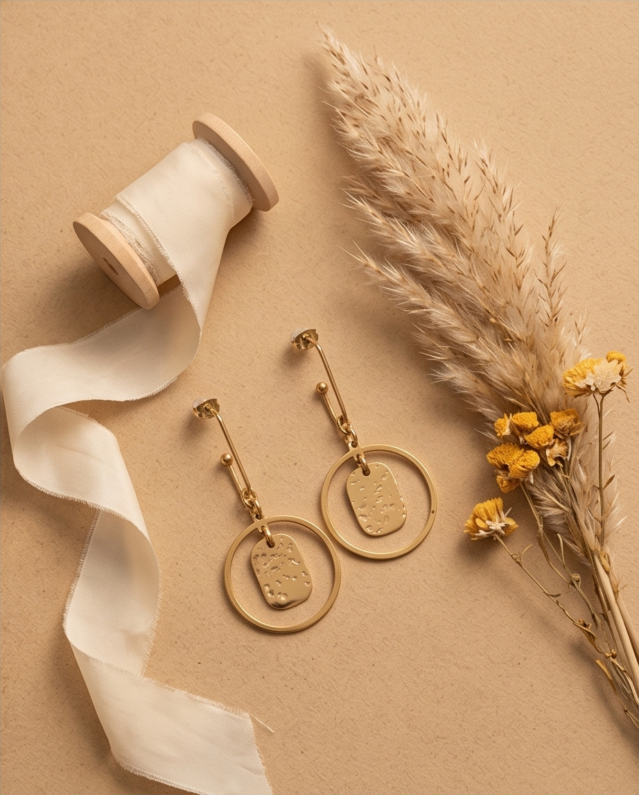 Boucles d'oreilles pendantes en acier inoxydable
