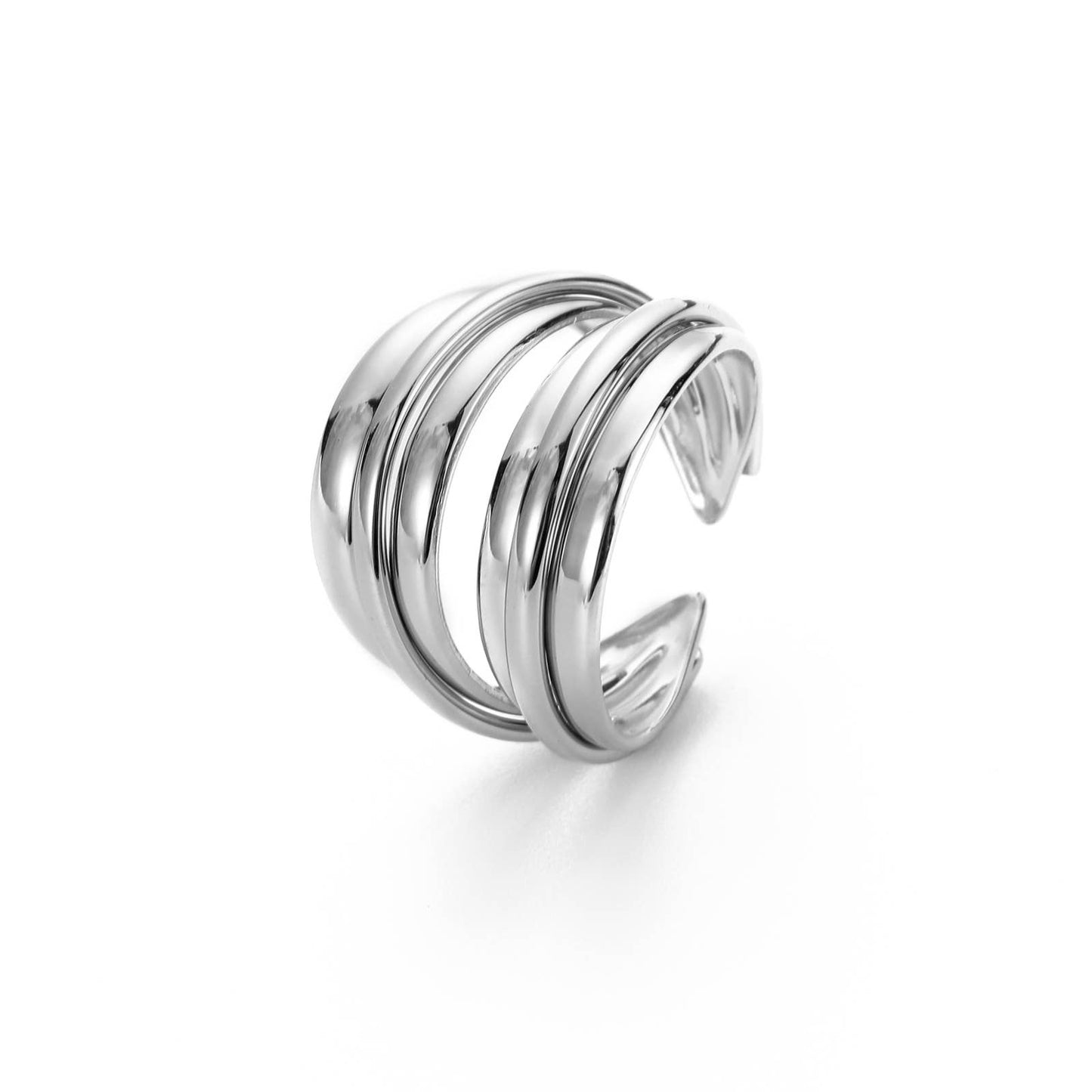 Bague en acier inoxydable - Katya: Argent