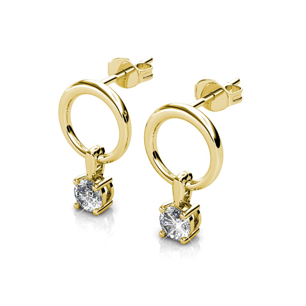 Boucles d'oreilles Octavia - Doré et Cristal