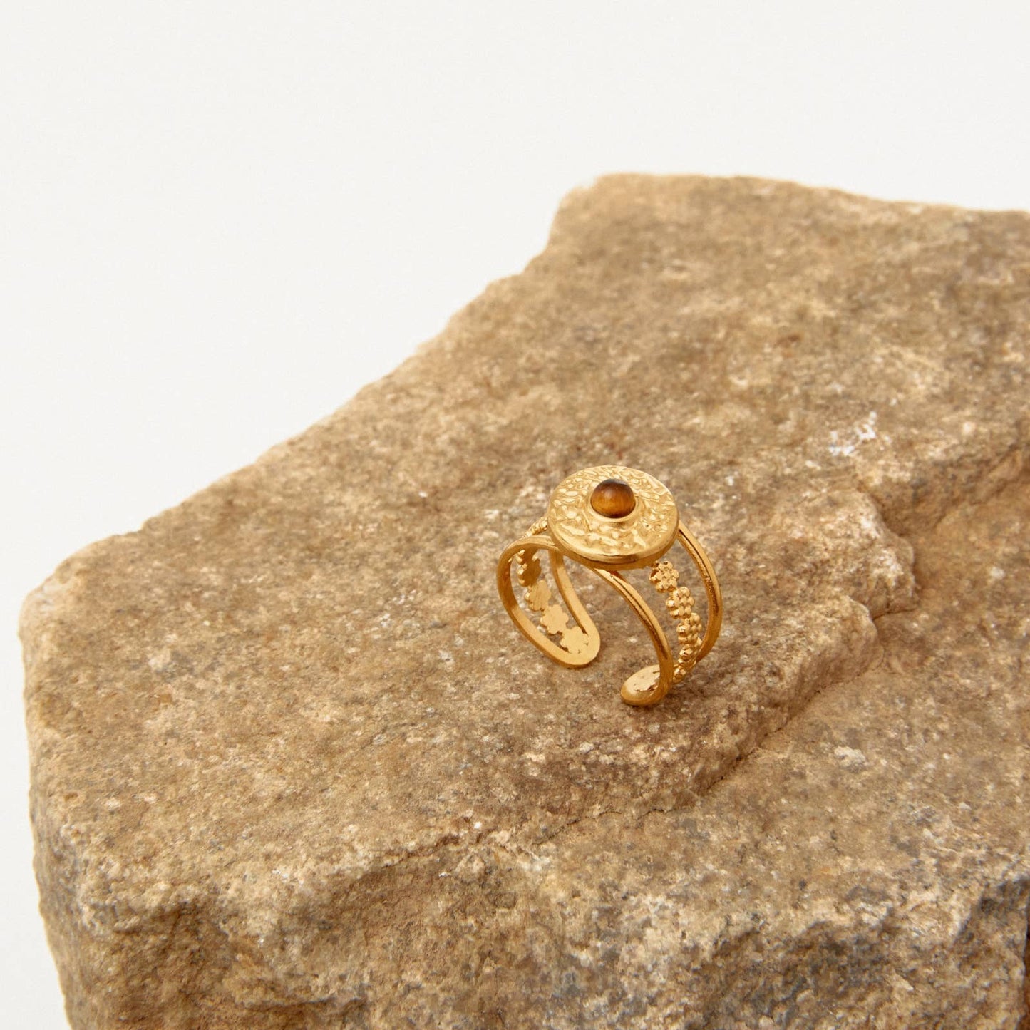 Bague avec une pierre - Julia: Oeil de tigre