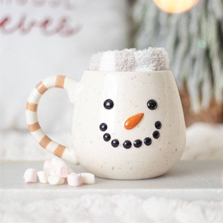 Ensemble de mugs et chaussettes de Noël Snowman