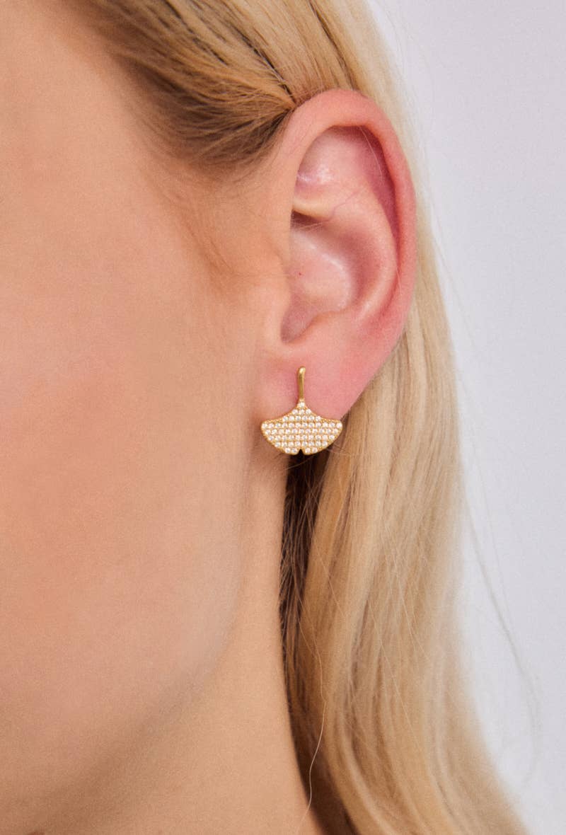 Boucles d'oreilles Ginko: doré