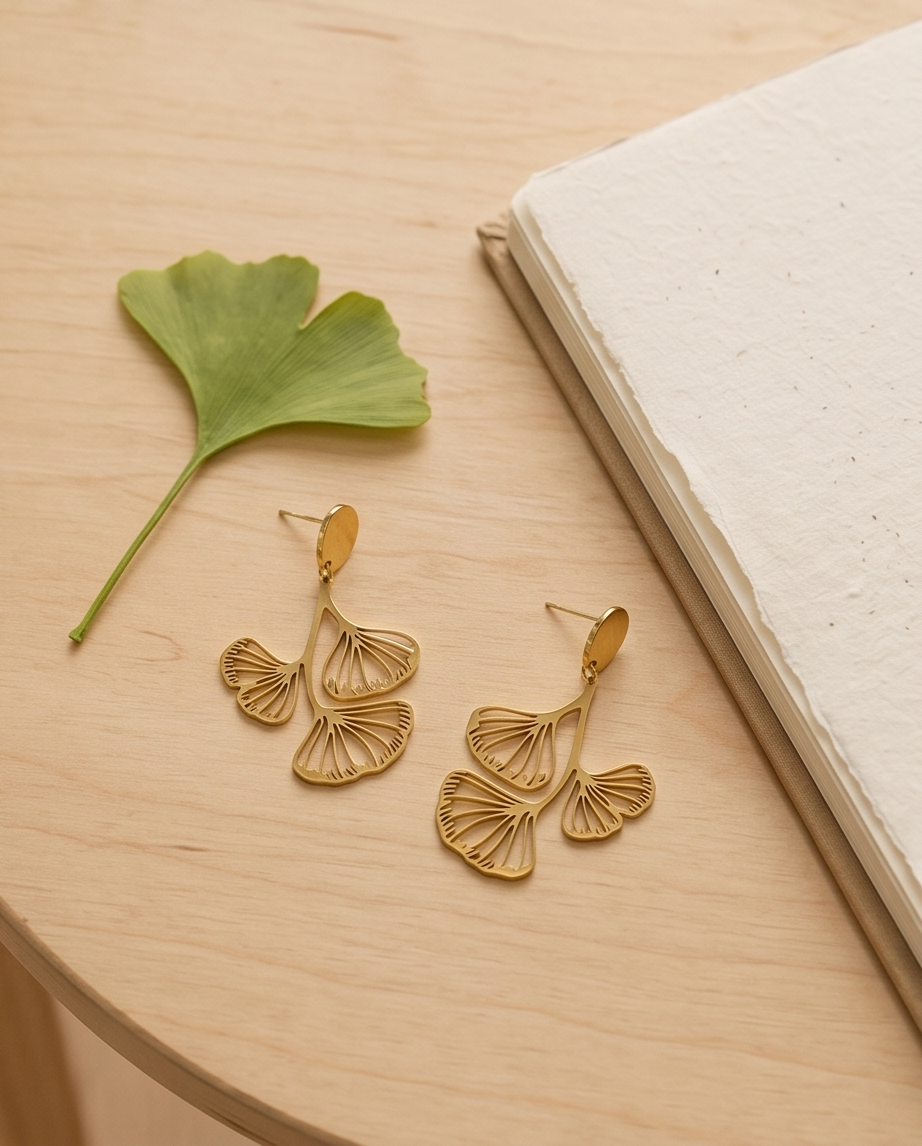 ✨ Boucles Ginkgo – L’élégance naturelle ✨