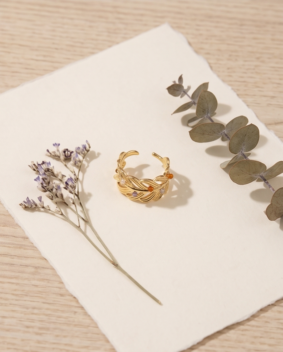Pearl Leaf Ring - A Jewel of Elegance