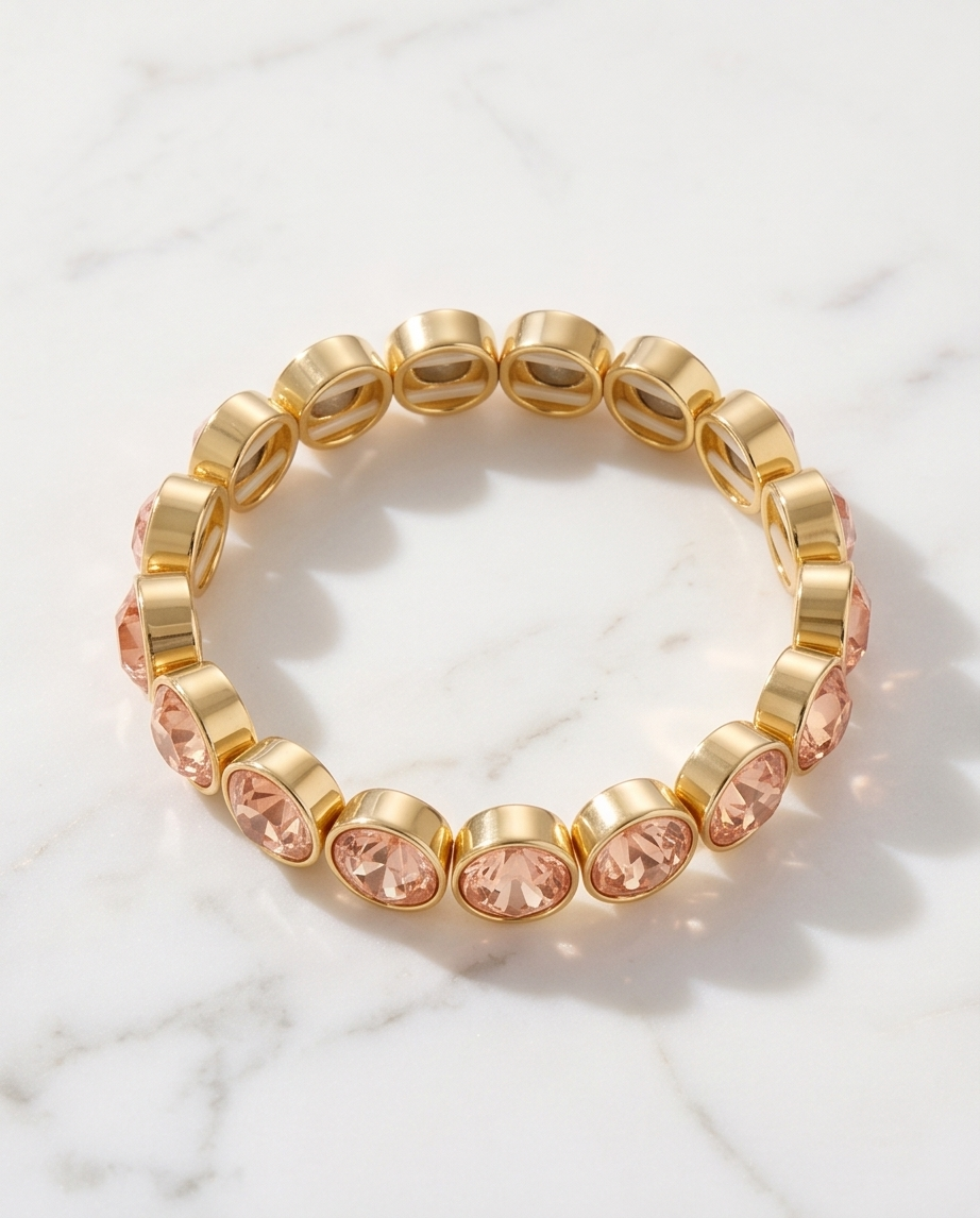 Bracelet Princesse élastique champagne ou blanc – Douceur & glow