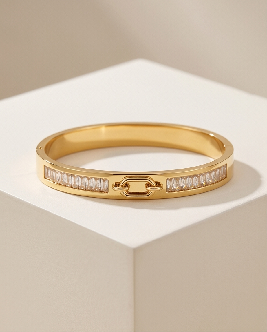 Gold Stainless Steel Tira Bangle Bracelet ✨💛