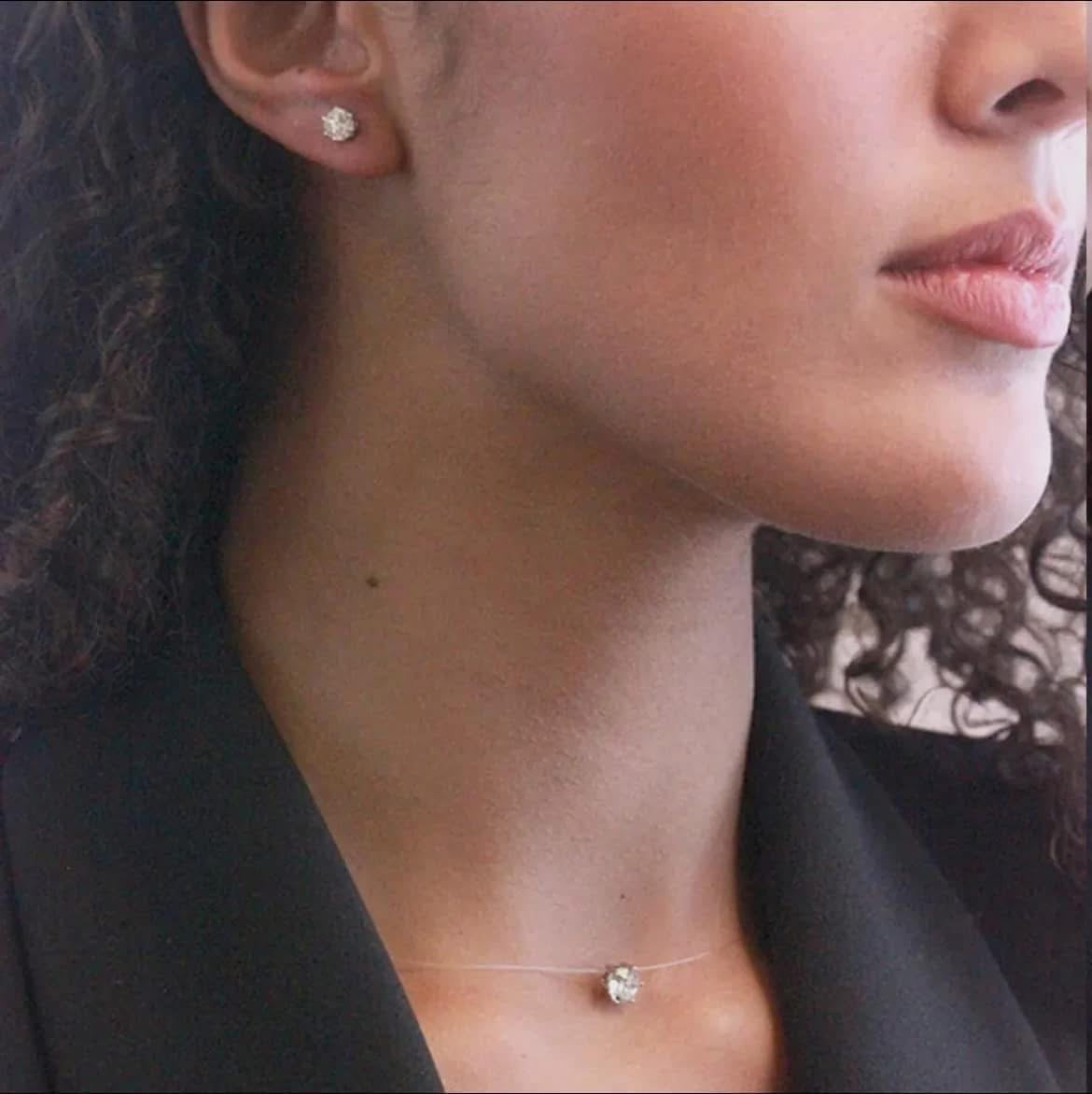 Collier Solitaire blanc