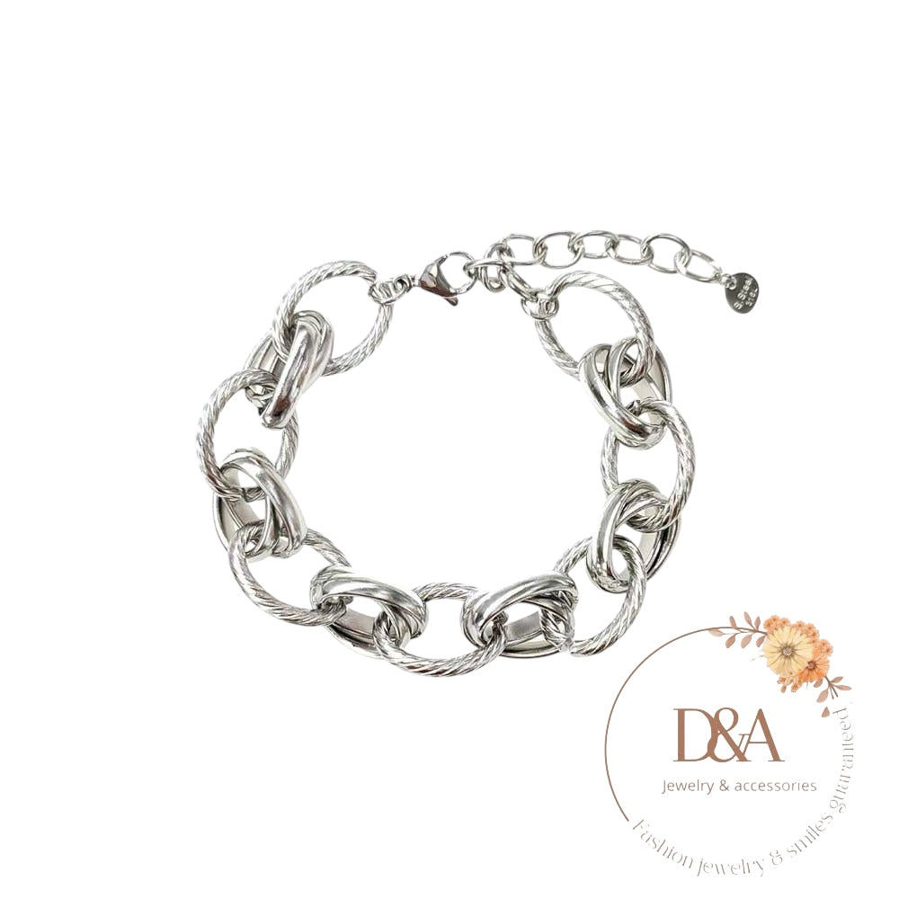 Bracelet chaine gros maillons Oniva: Argent