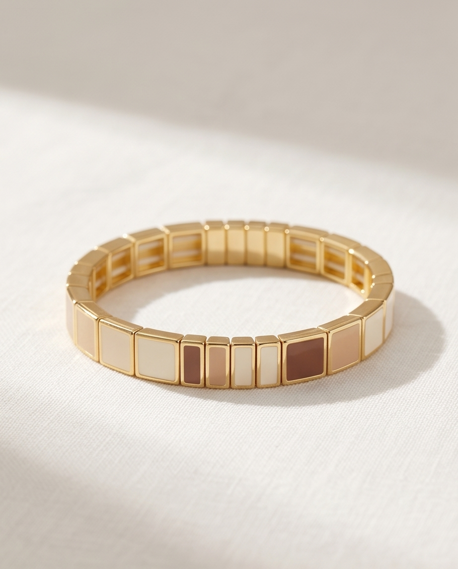 Huye Beige Elastic Bracelet - Natural & Trendy Vibe
