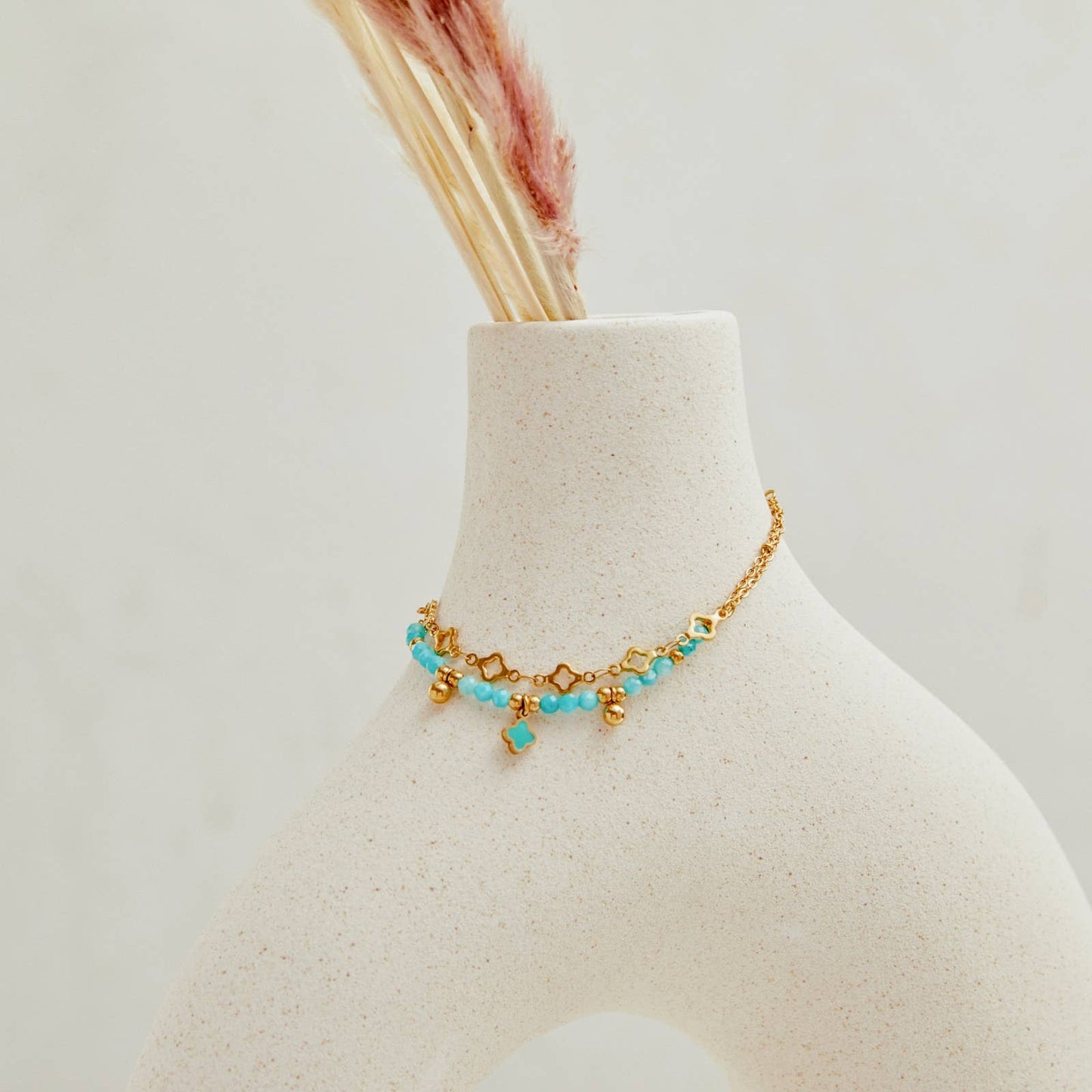 Bracelet multi-rangs - Diana: Vert