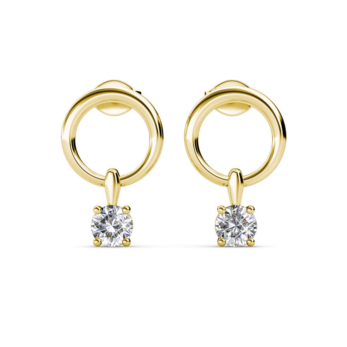 Boucles d'oreilles Octavia - Doré et Cristal