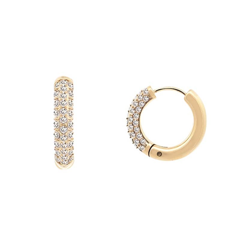 Mini créoles Zoya avec zircon - doré