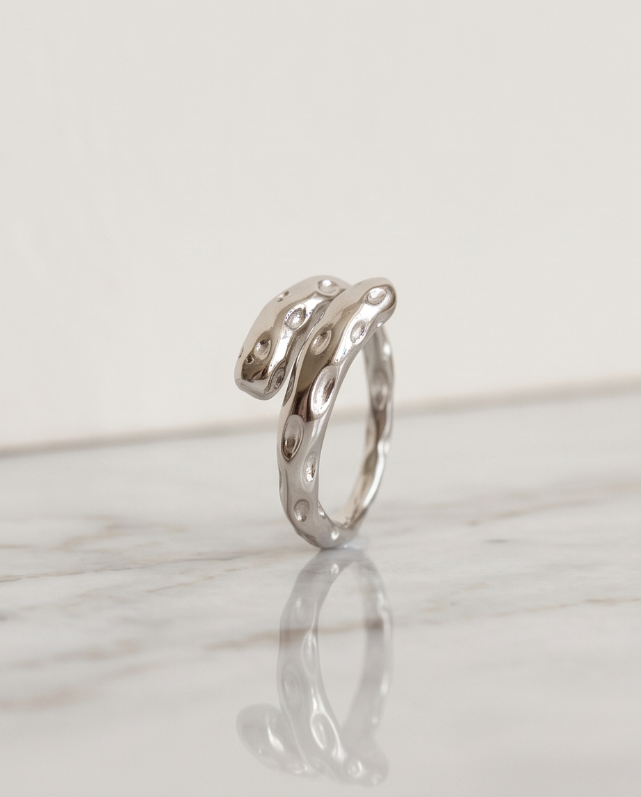 Zilveren druppelring