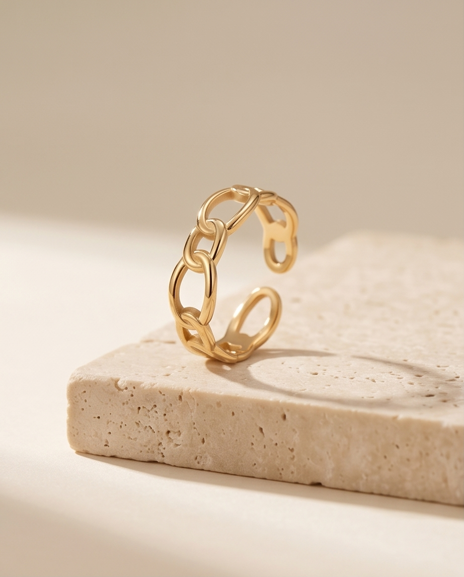 Bague Mireille Dorée en Acier Inoxydable ✨💛