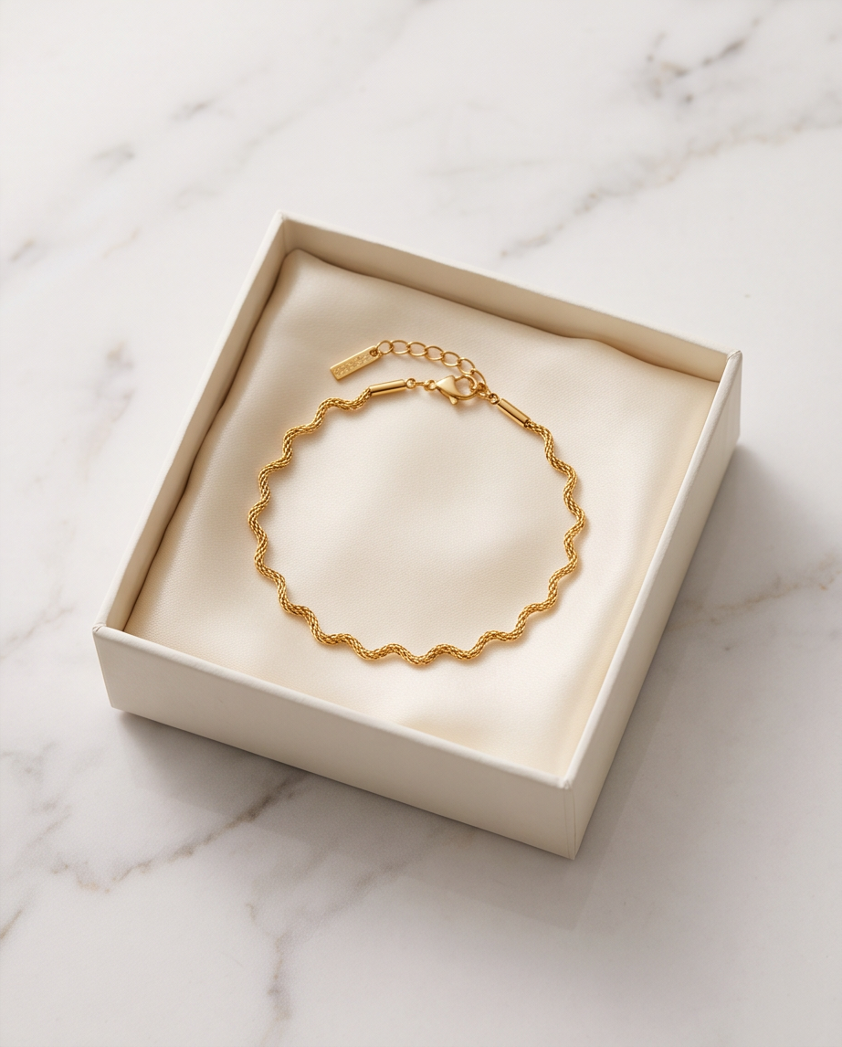 Bracelet Ondine en acier inoxydable doré