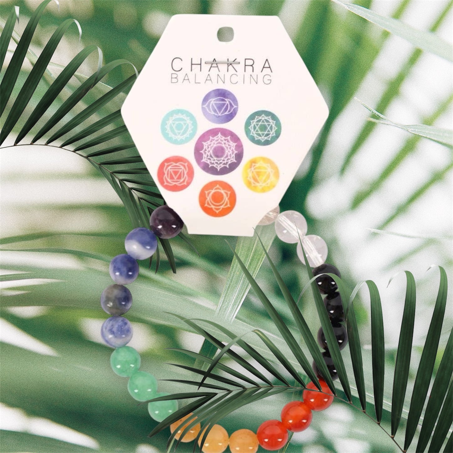 Chakra balancerende kristallen bol armband