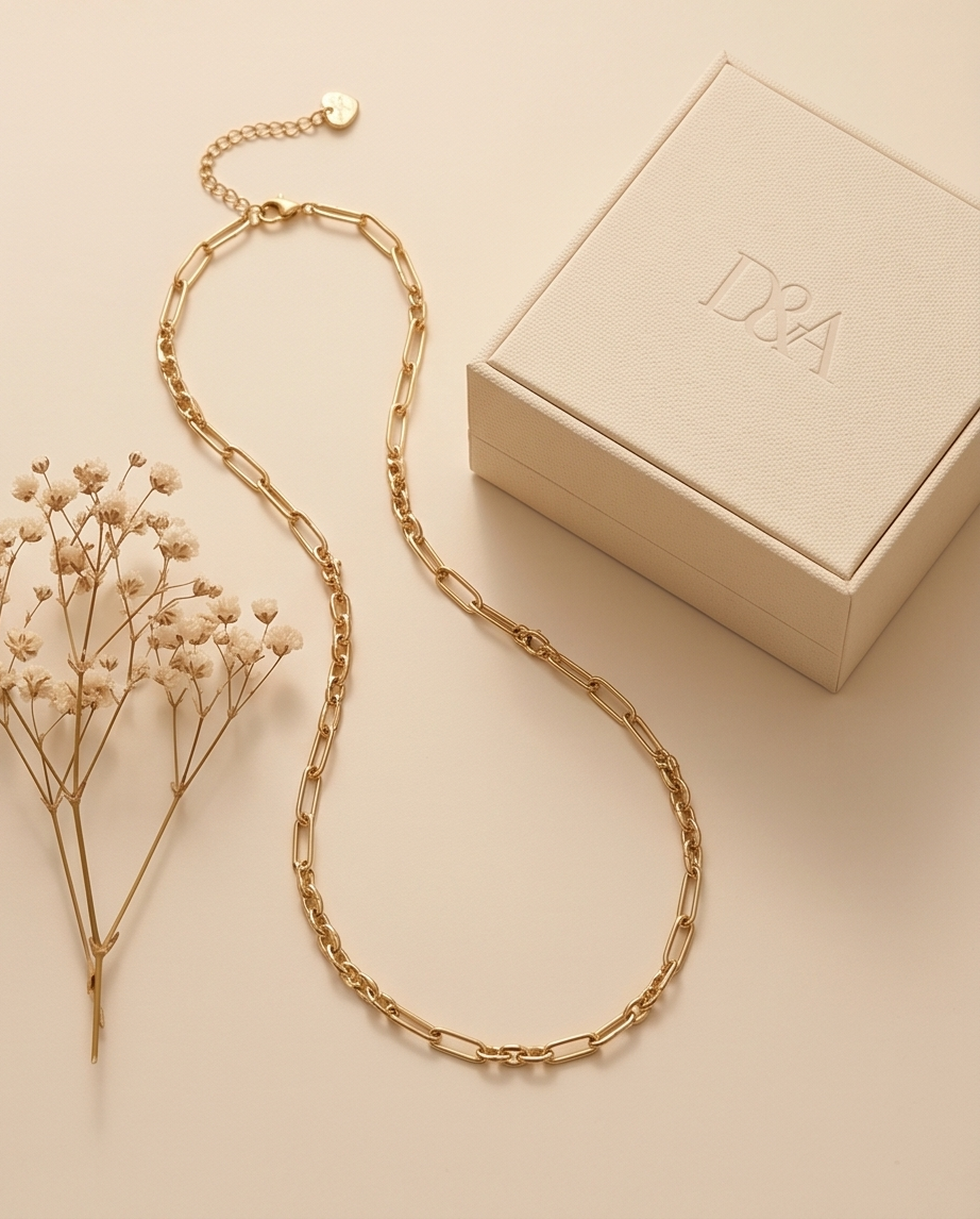 Gouden Cecilia-ketting van roestvrij staal ✨⛓️