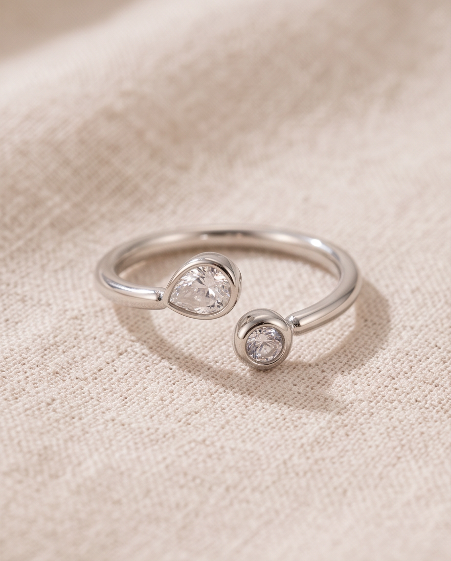 Bague Élise en acier inoxydable – Doré ou Argenté