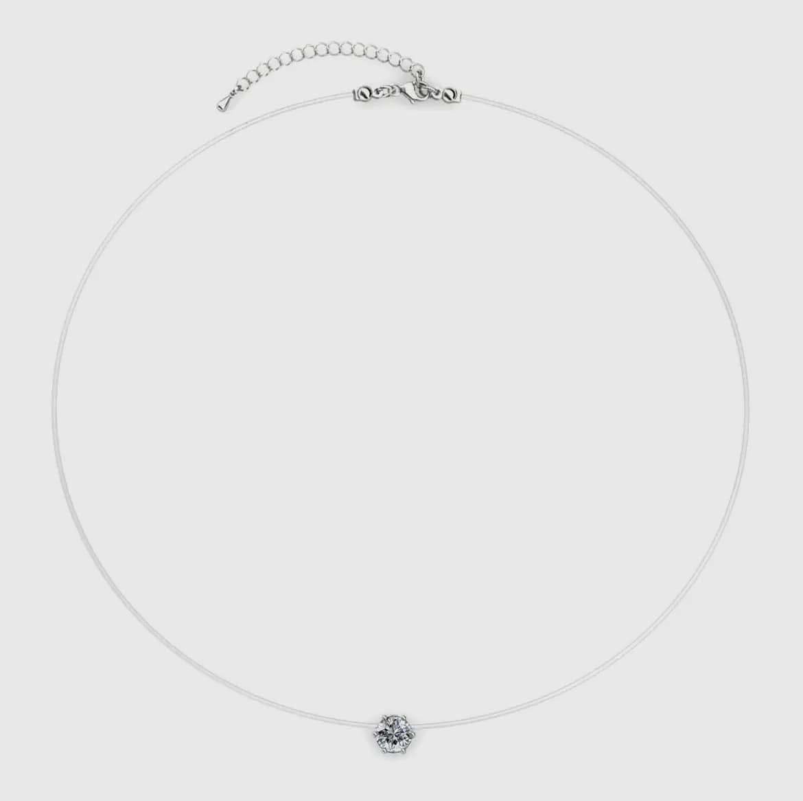 Collier Solitaire blanc