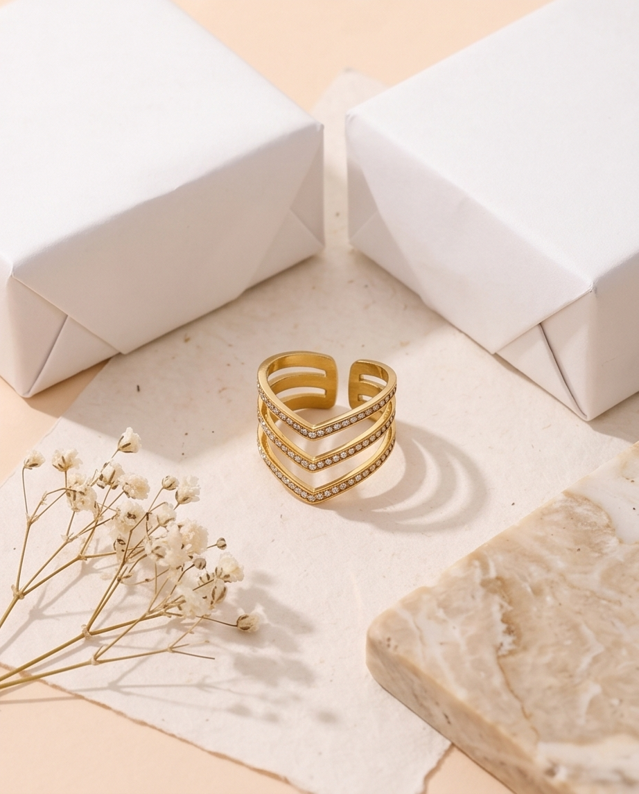 Bague Livia dorée – Glow discret