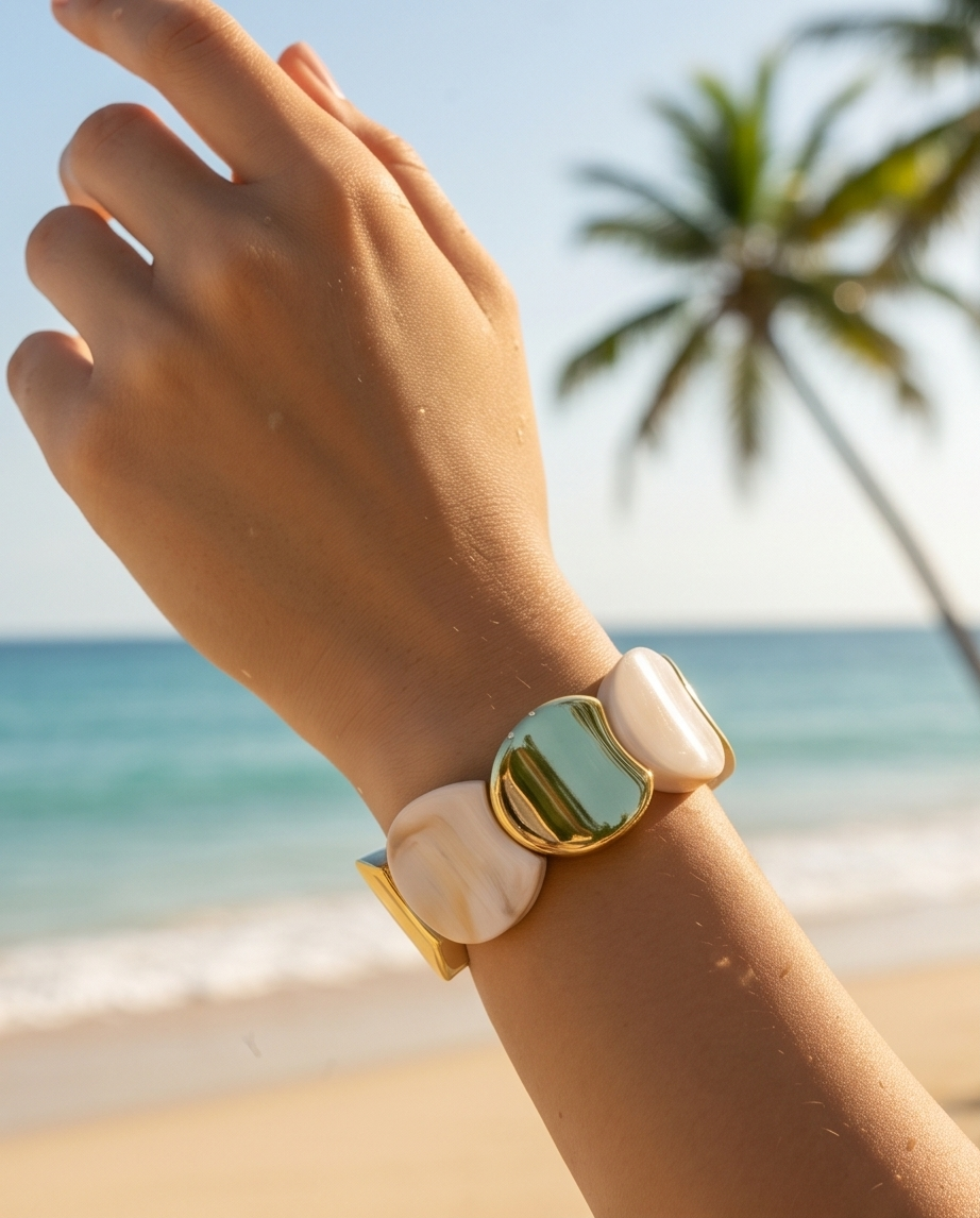 Bracelet Naya en acier inoxydable – Beige