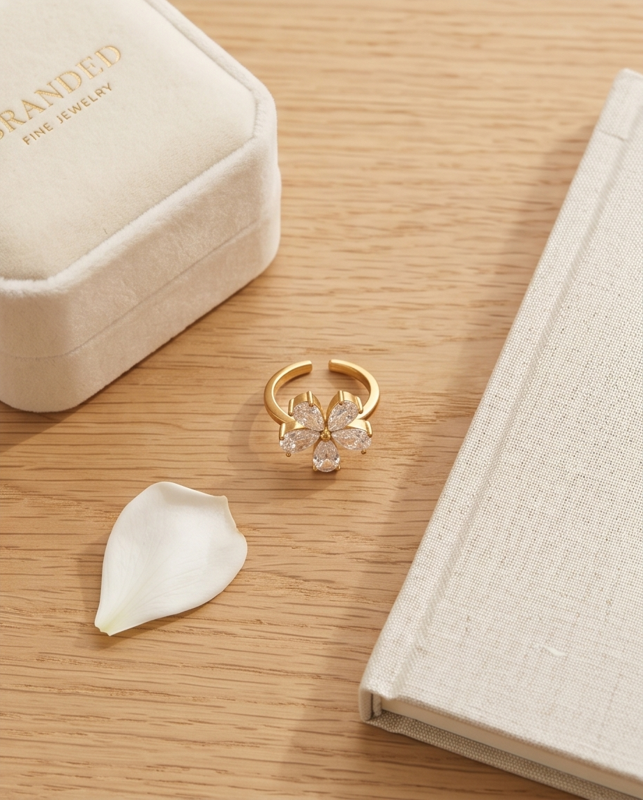 Gold stainless steel flower ring – The detail that makes all the difference ✨