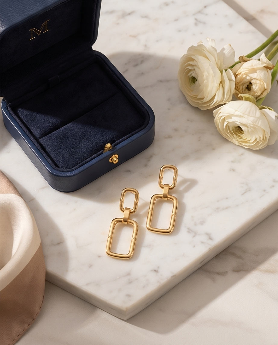 Boucles d’oreilles Louka pendantes – Élégance en mouvement