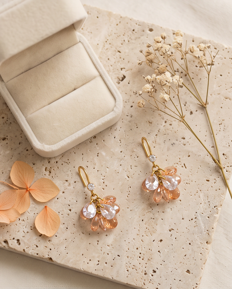 Boucles d’oreilles Rosaline en acier inoxydable doré