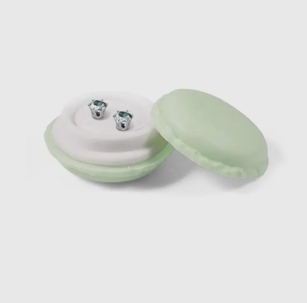 Augustus oorbel - zilver en groen