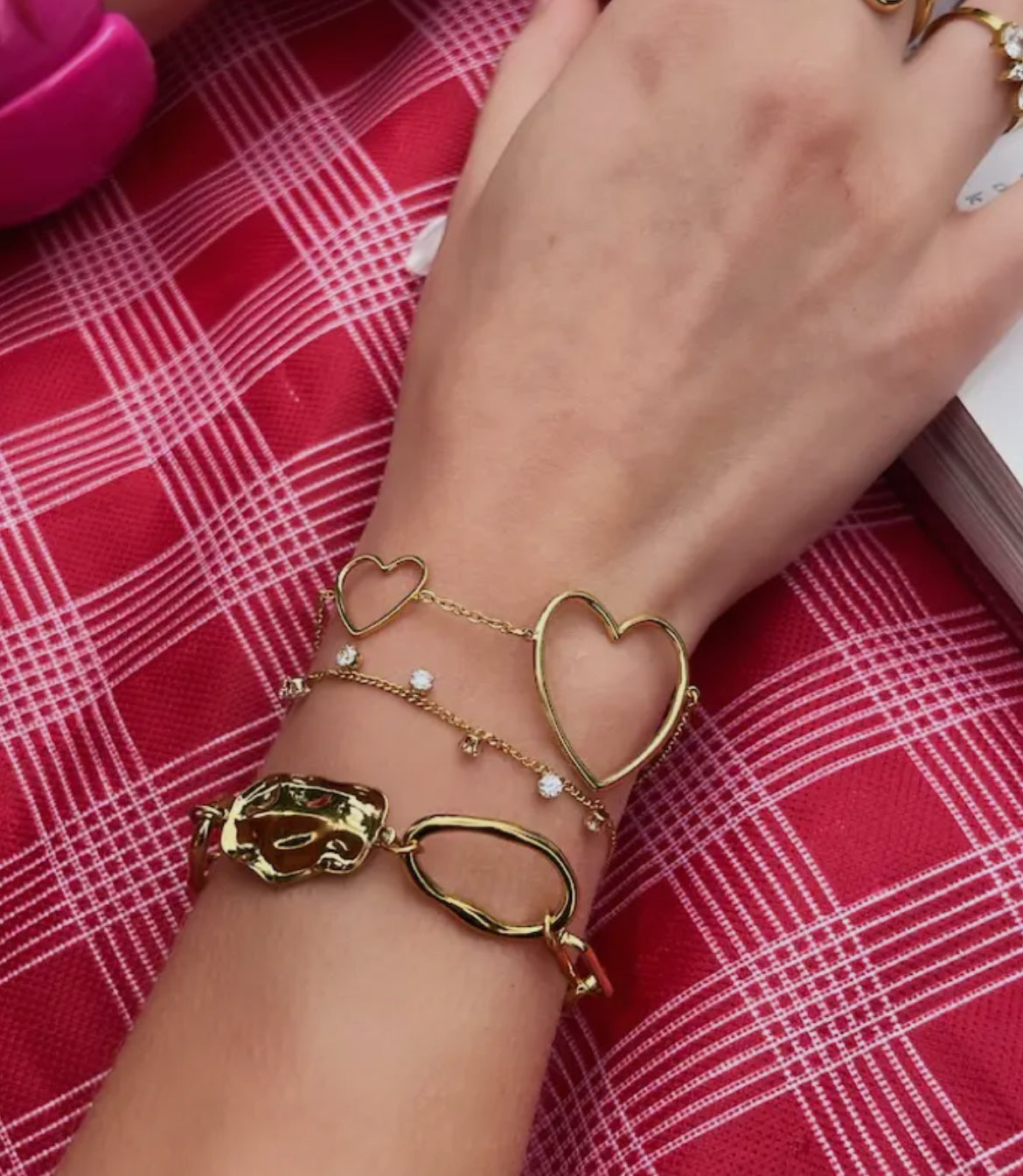Bracelet double cœur: Or