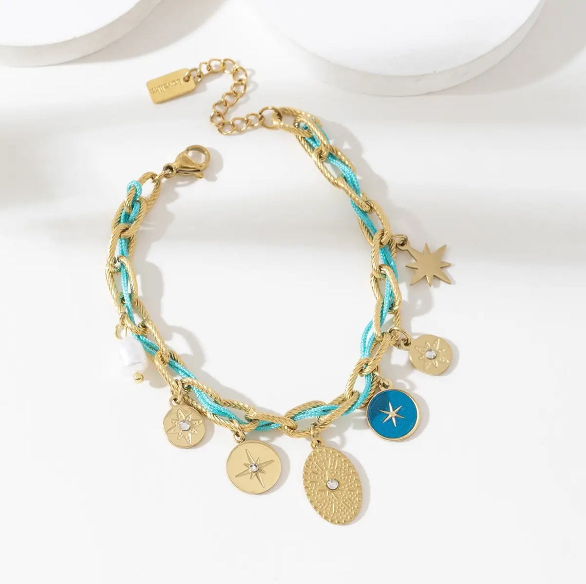 Bracelet breloque pendentif - Hanina: Turquoise