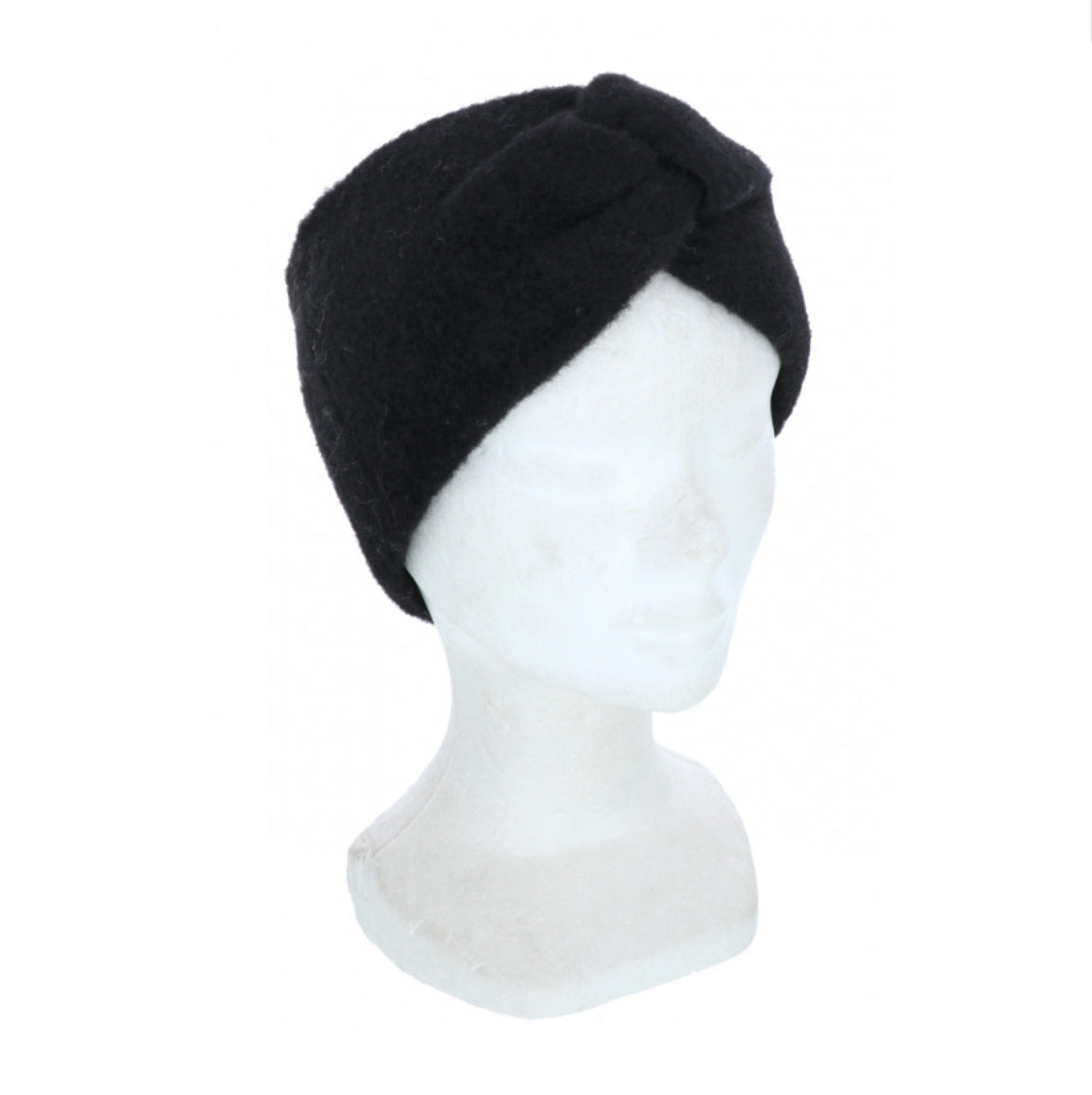 GEDRAAIDE SHERPA HOOFDBAND: zwart