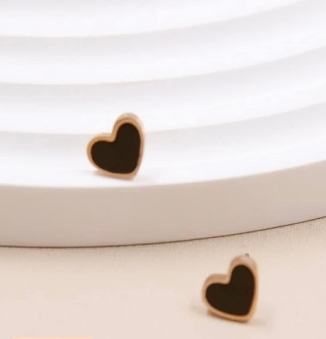 Hart oorbellen: Zwart