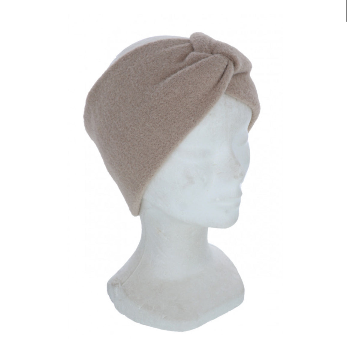 GEDRAAIDE SHERPA-HOOFDBAND: Beige
