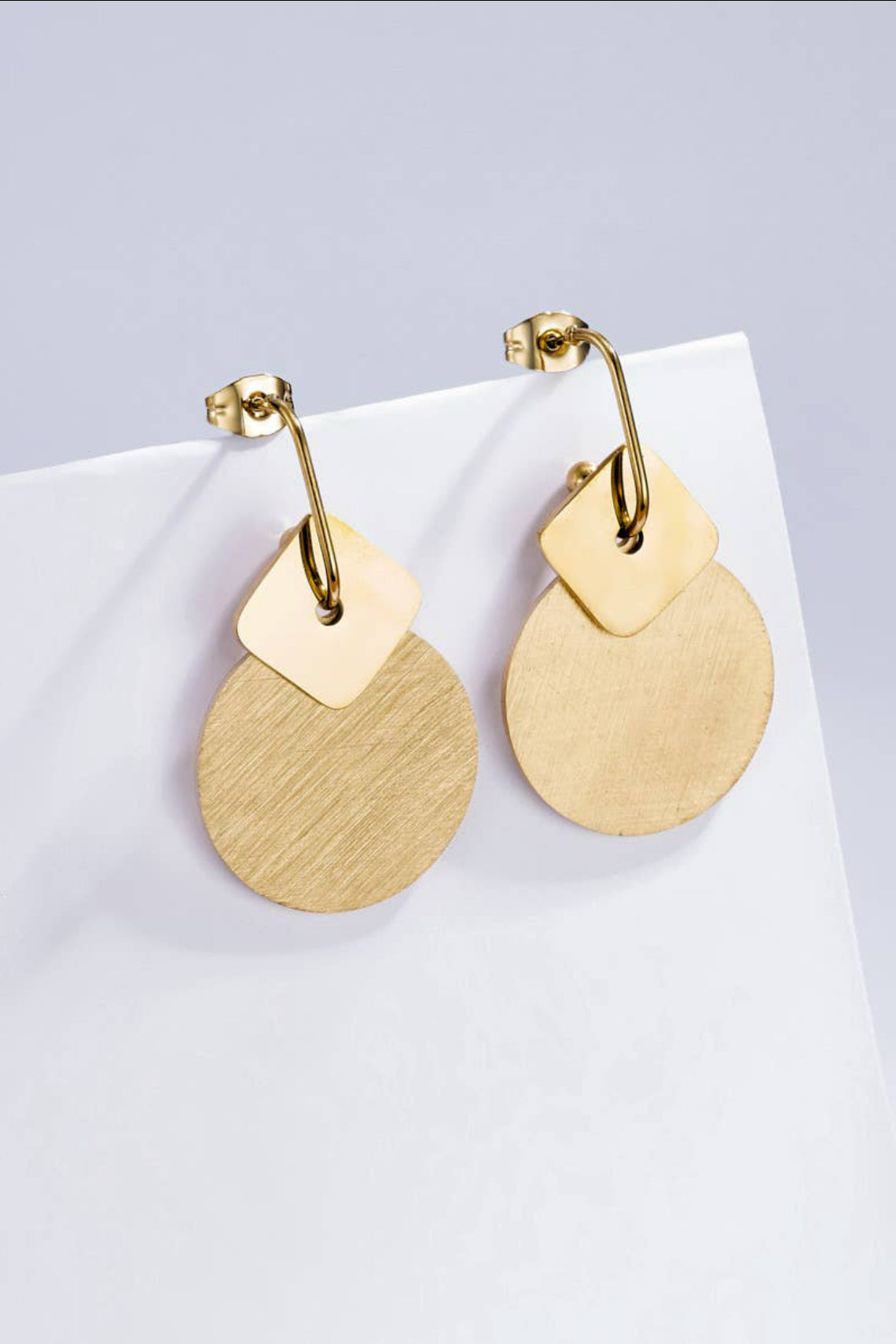 Boucles d'oreilles pendantes en acier inoxydable: Or