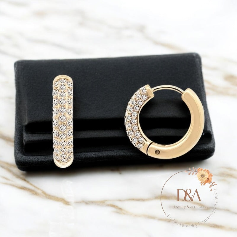 Mini créoles Zoya avec zircon - doré