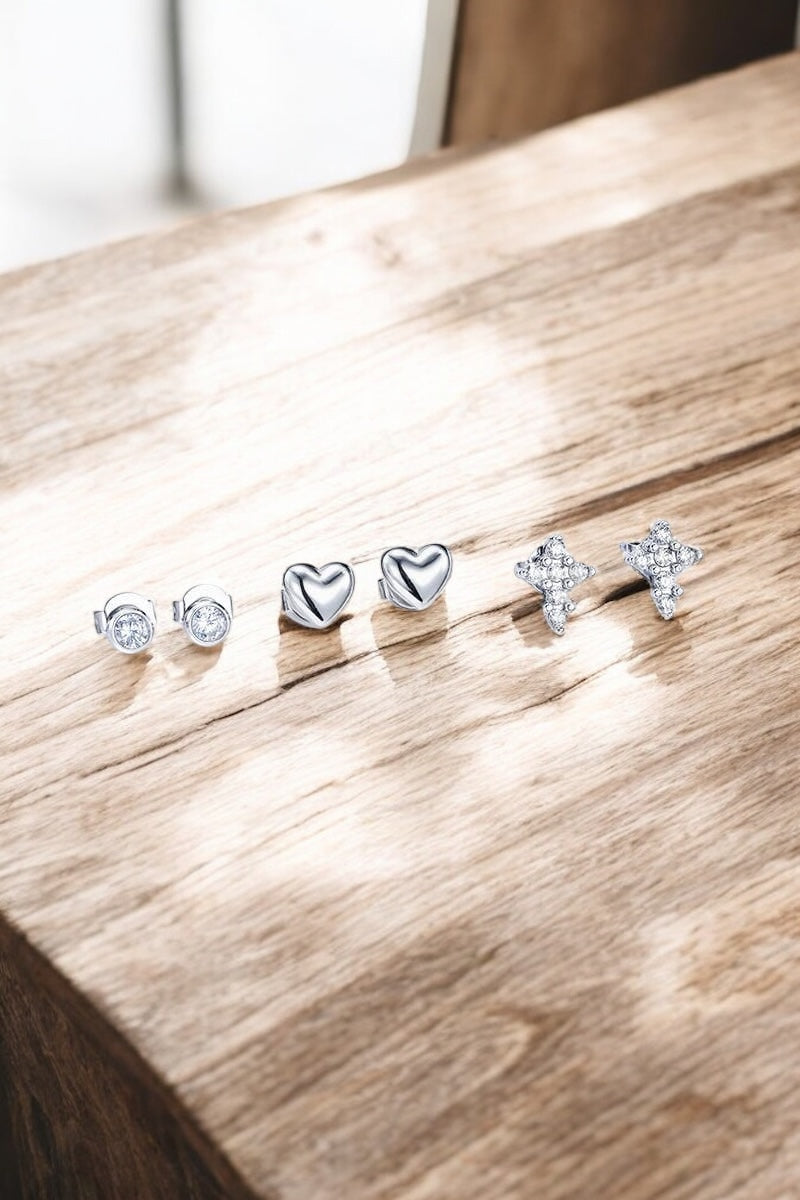 Trio oorbellen: Zilver