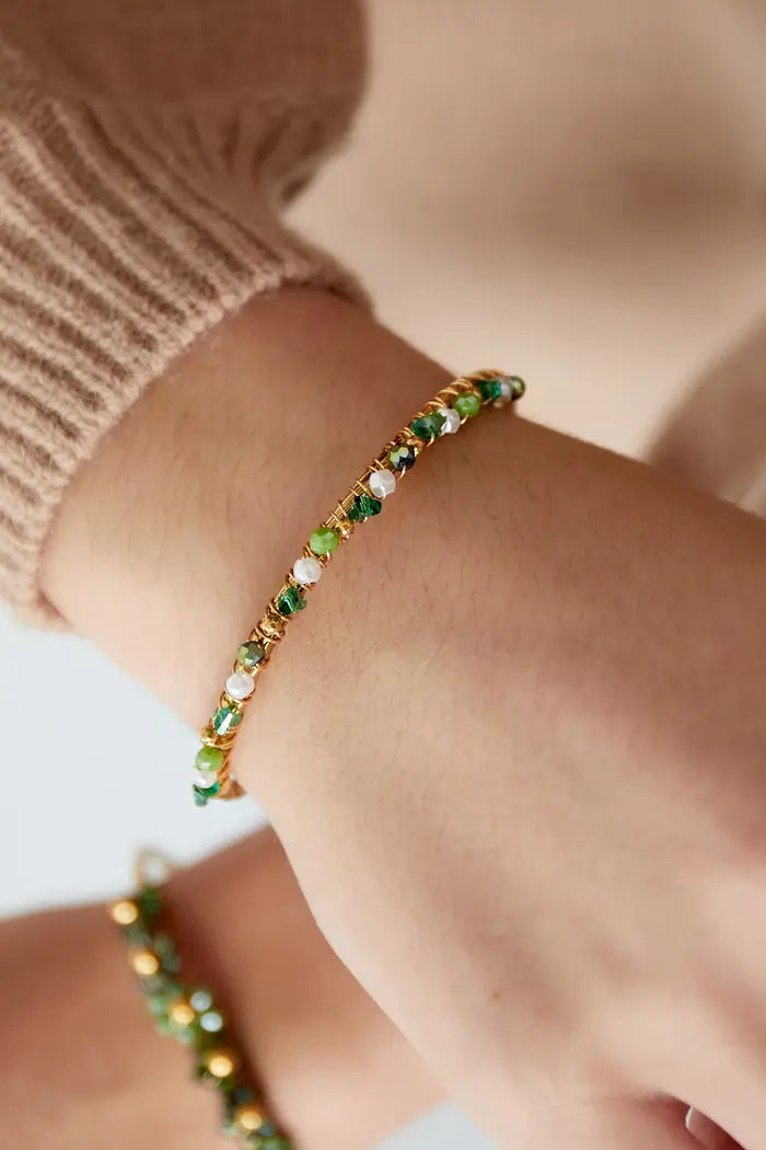 Groene kralen armband