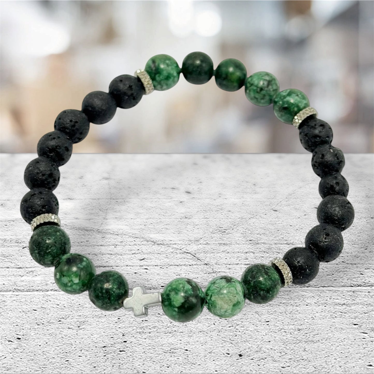 Groene herenarmband